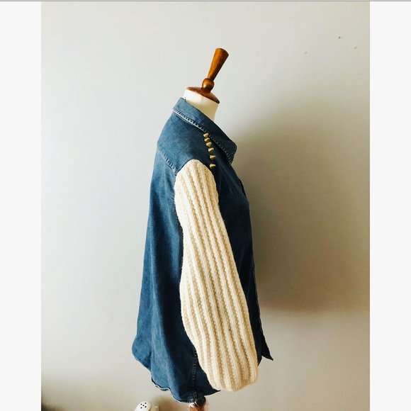 NWOT Rag Union/Urban Renewal Sweater Denim Jacket - Picture 6 of 8